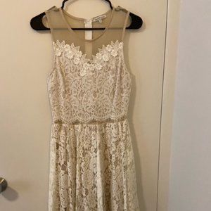 Women's white lace A-line dress, Charlotte Russe, size M